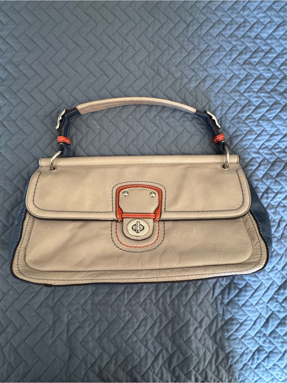 Rare Limited Edition Coach 70th Anniversary City Willis Bag – Taupe & Navy